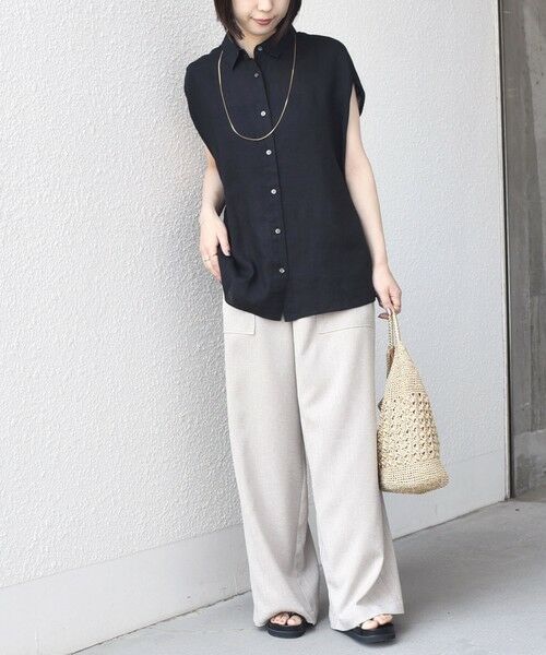 SHIPS / シップス シャツ・ブラウス | 《予約》SHIPS Colors:〈洗濯機可能〉ユーロリネン フレンチスリーブ ビッグ シャツ◆ | 詳細21