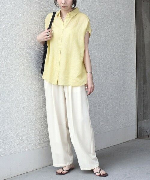 SHIPS / シップス シャツ・ブラウス | 《予約》SHIPS Colors:〈洗濯機可能〉ユーロリネン フレンチスリーブ ビッグ シャツ◆ | 詳細28