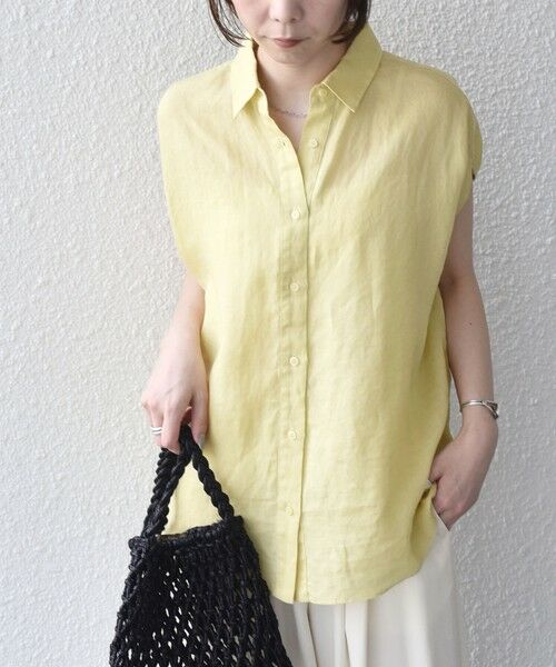 SHIPS / シップス シャツ・ブラウス | 《予約》SHIPS Colors:〈洗濯機可能〉ユーロリネン フレンチスリーブ ビッグ シャツ◆ | 詳細29