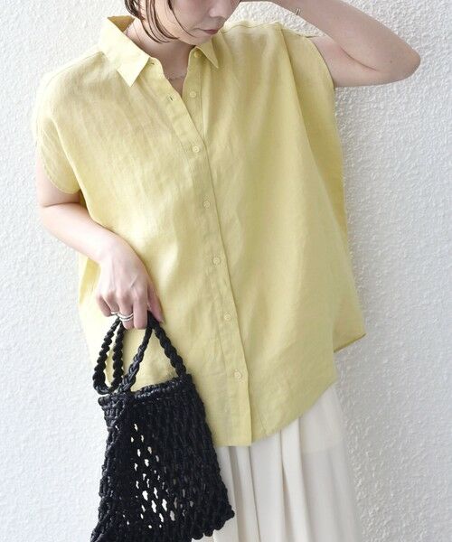 SHIPS / シップス シャツ・ブラウス | 《予約》SHIPS Colors:〈洗濯機可能〉ユーロリネン フレンチスリーブ ビッグ シャツ◆ | 詳細30