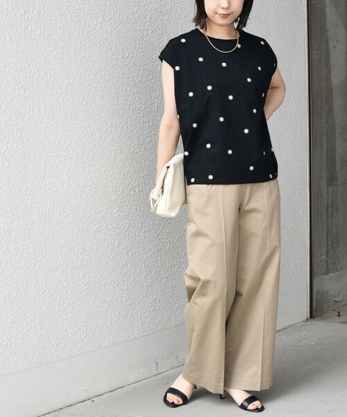 SHIPS / シップス カットソー（半袖以外） | SHIPS Colors:〈洗濯機可能〉リンク フラワーエンブロイダリー カットソー 2 | 詳細3