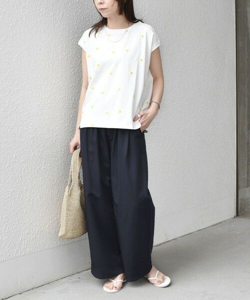 SHIPS / シップス カットソー（半袖以外） | SHIPS Colors:〈洗濯機可能〉リンク フラワーエンブロイダリー カットソー 2 | 詳細24