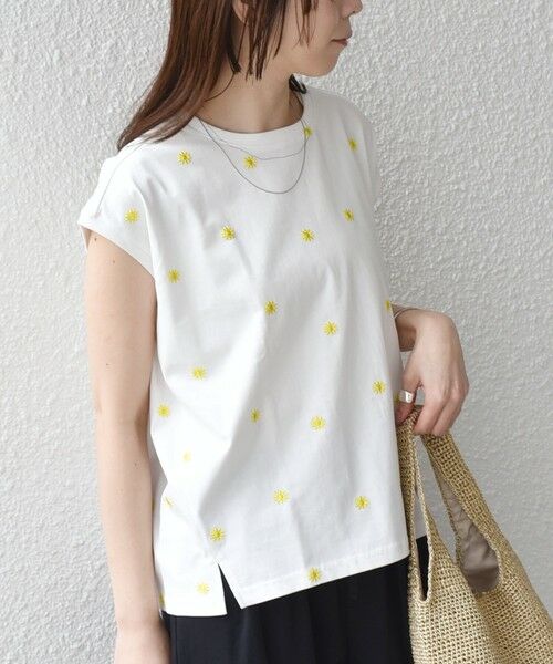 SHIPS / シップス カットソー（半袖以外） | SHIPS Colors:〈洗濯機可能〉リンク フラワーエンブロイダリー カットソー 2 | 詳細25