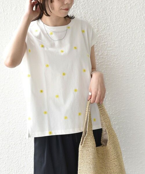 SHIPS / シップス カットソー（半袖以外） | SHIPS Colors:〈洗濯機可能〉リンク フラワーエンブロイダリー カットソー 2 | 詳細26