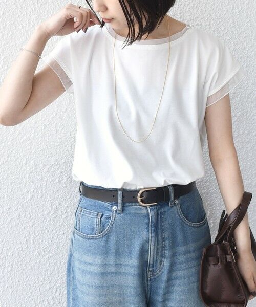 SHIPS / シップス Tシャツ | 《一部追加予約》SHIPS Colors:〈接触冷感・手洗い可能〉クールタッチ シアーコンビTEE◆ | 詳細4