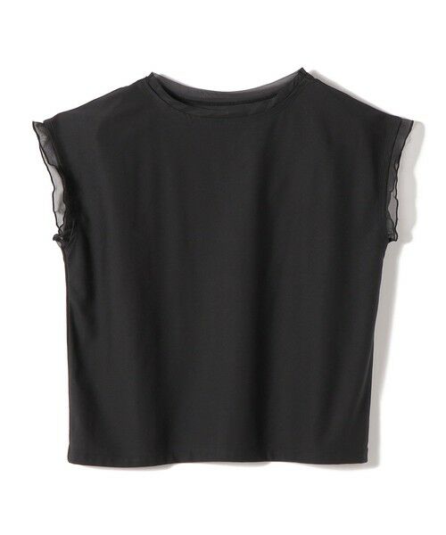 SHIPS / シップス Tシャツ | 《予約》SHIPS Colors:〈接触冷感・手洗い可能〉クール タッチ シアー コンビ TEE◆（ブラック）