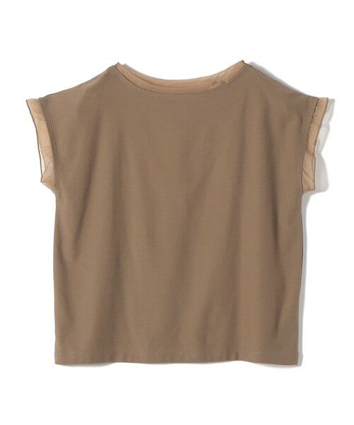 SHIPS / シップス Tシャツ | 《予約》SHIPS Colors:〈接触冷感・手洗い可能〉クール タッチ シアー コンビ TEE◆（ブラウン）
