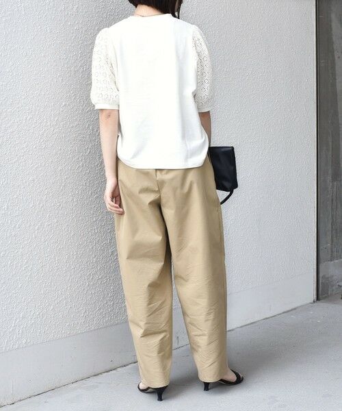 SHIPS / シップス Tシャツ | 《予約》SHIPS Colors:〈手洗い可能〉ミニ裏毛 レース スリーブ トップス◆ | 詳細7