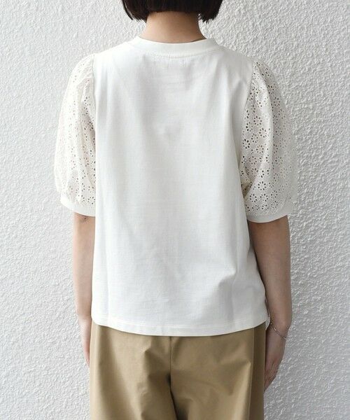 SHIPS / シップス Tシャツ | 《予約》SHIPS Colors:〈手洗い可能〉ミニ裏毛 レース スリーブ トップス◆ | 詳細10