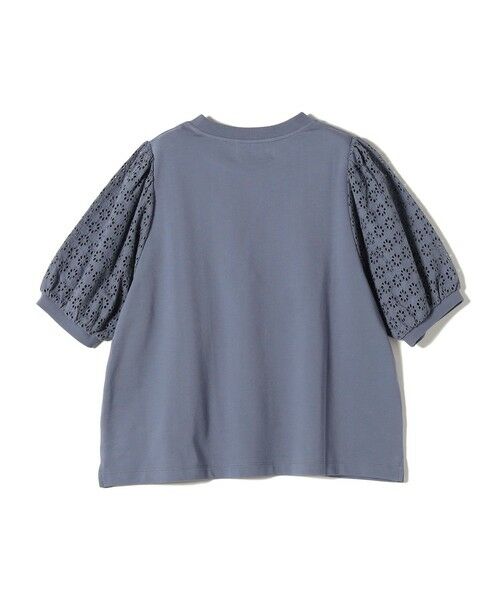 SHIPS / シップス Tシャツ | 《予約》SHIPS Colors:〈手洗い可能〉ミニ裏毛 レース スリーブ トップス◆ | 詳細13