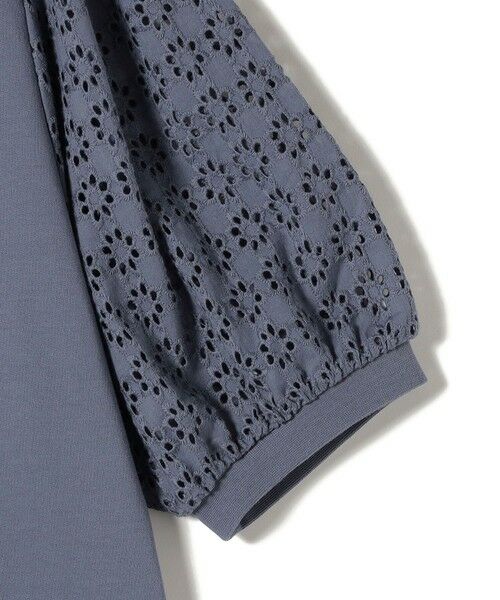 SHIPS / シップス Tシャツ | 《予約》SHIPS Colors:〈手洗い可能〉ミニ裏毛 レース スリーブ トップス◆ | 詳細15