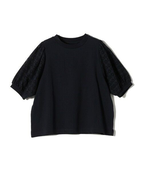 SHIPS / シップス Tシャツ | 《予約》SHIPS Colors:〈手洗い可能〉ミニ裏毛 レース スリーブ トップス◆ | 詳細23
