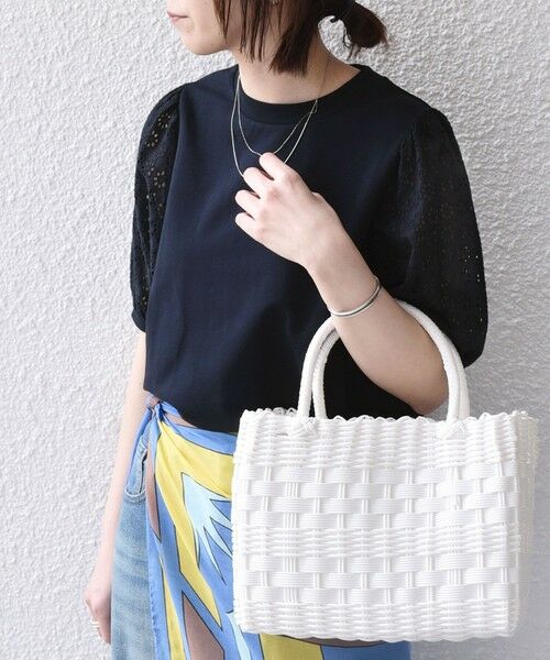 SHIPS / シップス Tシャツ | 《予約》SHIPS Colors:〈手洗い可能〉ミニ裏毛 レース スリーブ トップス◆ | 詳細27