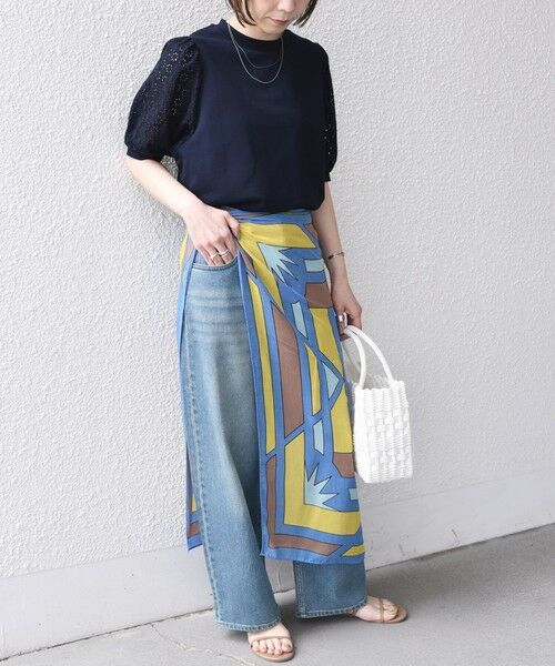 SHIPS / シップス Tシャツ | 《予約》SHIPS Colors:〈手洗い可能〉ミニ裏毛 レース スリーブ トップス◆ | 詳細28