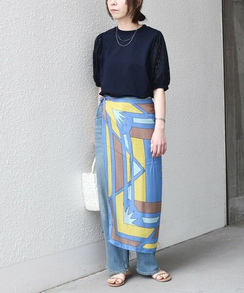 SHIPS / シップス Tシャツ | 《予約》SHIPS Colors:〈手洗い可能〉ミニ裏毛 レース スリーブ トップス◆ | 詳細29