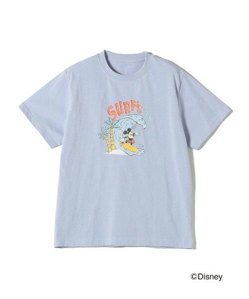 SHIPS / シップス Tシャツ | SHIPS Colors:〈洗濯機可能〉リンク ミッキー サーフ Tシャツ（ライトブルー）