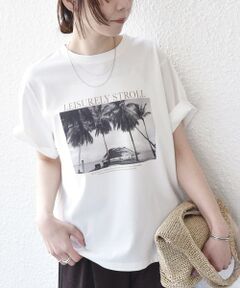 SHIPS / シップス Tシャツ | 《予約》SHIPS Colors:〈接触冷感・UVカット・洗濯機可能〉PALM フォト TEE◆