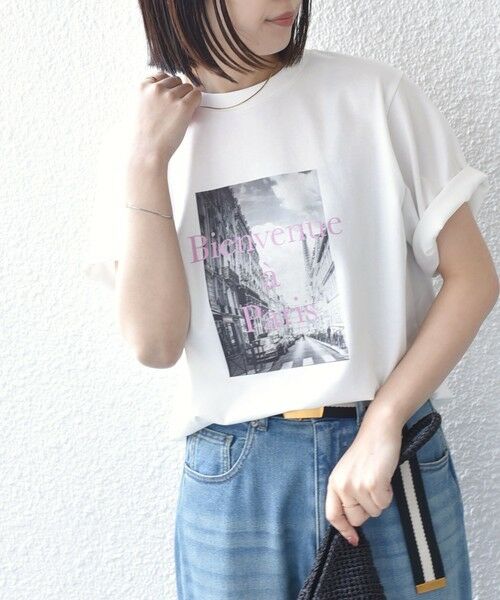 SHIPS / シップス Tシャツ | 《予約》SHIPS Colors:〈接触冷感・UVカット・洗濯機可能〉PARIS フォト TEE◆ | 詳細4