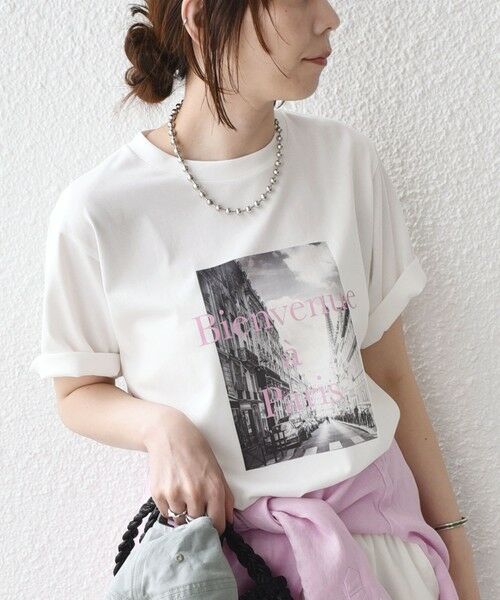 SHIPS / シップス Tシャツ | 《追加・新色予約》SHIPS Colors:〈接触冷感・UVカット〉PARIS フォト TEE◆ | 詳細9