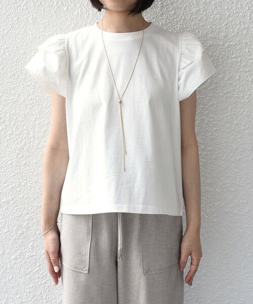 SHIPS / シップス Tシャツ | 《予約》【WEB限定】SHIPS Colors:〈手洗い可能〉異素材 フリルスリーブ カットソー◆ | 詳細2