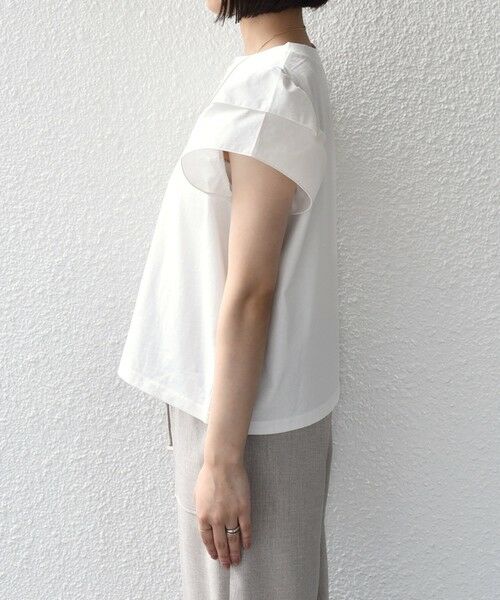 SHIPS / シップス Tシャツ | 《予約》【WEB限定】SHIPS Colors:〈手洗い可能〉異素材 フリルスリーブ カットソー◆ | 詳細3