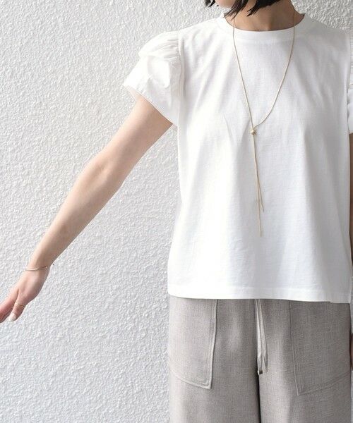 SHIPS / シップス Tシャツ | 《予約》【WEB限定】SHIPS Colors:〈手洗い可能〉異素材 フリルスリーブ カットソー◆ | 詳細5