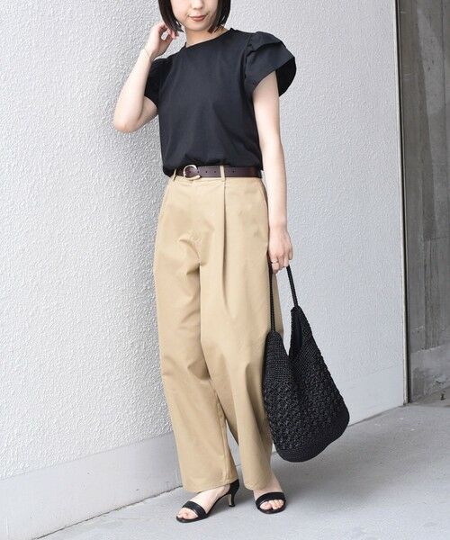 SHIPS / シップス Tシャツ | 《予約》【WEB限定】SHIPS Colors:〈手洗い可能〉異素材 フリルスリーブ カットソー◆ | 詳細12