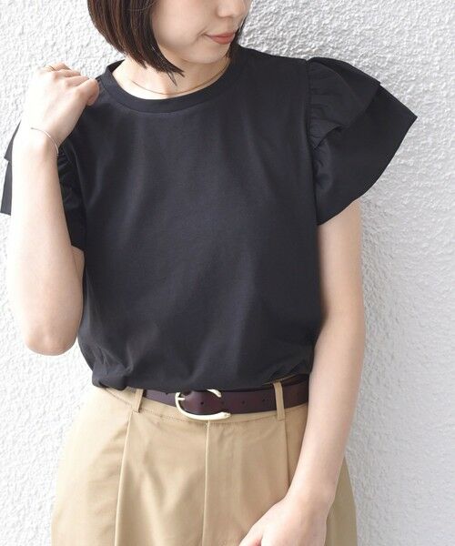 SHIPS / シップス Tシャツ | 《予約》【WEB限定】SHIPS Colors:〈手洗い可能〉異素材 フリルスリーブ カットソー◆ | 詳細13