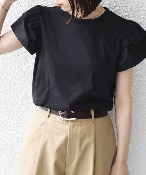 SHIPS / シップス Tシャツ | 《予約》【WEB限定】SHIPS Colors:〈手洗い可能〉異素材 フリルスリーブ カットソー◆ | 詳細14