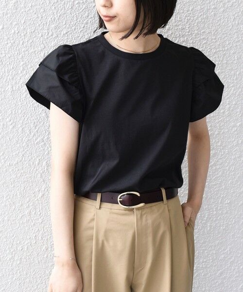 SHIPS / シップス Tシャツ | 《予約》【WEB限定】SHIPS Colors:〈手洗い可能〉異素材 フリルスリーブ カットソー◆ | 詳細15