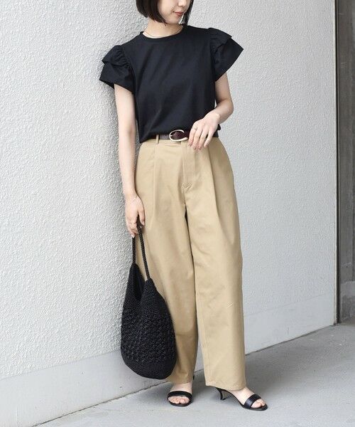 SHIPS / シップス Tシャツ | 《予約》【WEB限定】SHIPS Colors:〈手洗い可能〉異素材 フリルスリーブ カットソー◆ | 詳細16