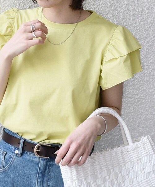 SHIPS / シップス Tシャツ | 《予約》【WEB限定】SHIPS Colors:〈手洗い可能〉異素材 フリルスリーブ カットソー◆ | 詳細27