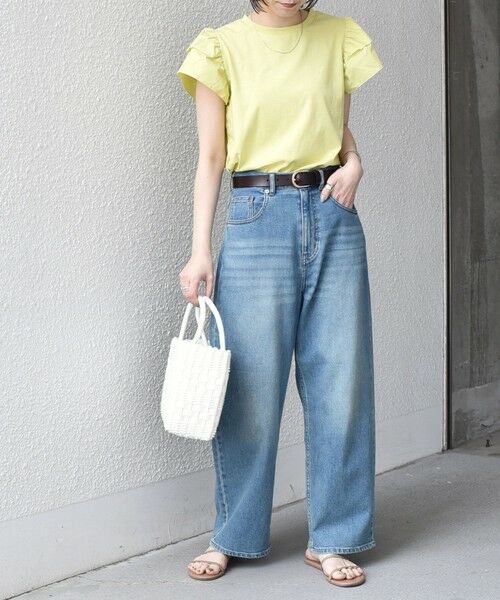 SHIPS / シップス Tシャツ | 《予約》【WEB限定】SHIPS Colors:〈手洗い可能〉異素材 フリルスリーブ カットソー◆ | 詳細28