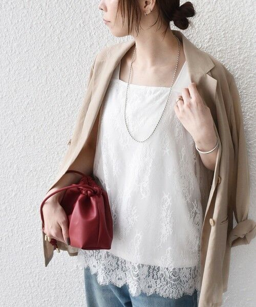 SHIPS / シップス タンクトップ | 《一部追加・新色予約》SHIPS Colors:〈手洗い可能〉オーバー レース タンクトップ◆ | 詳細21