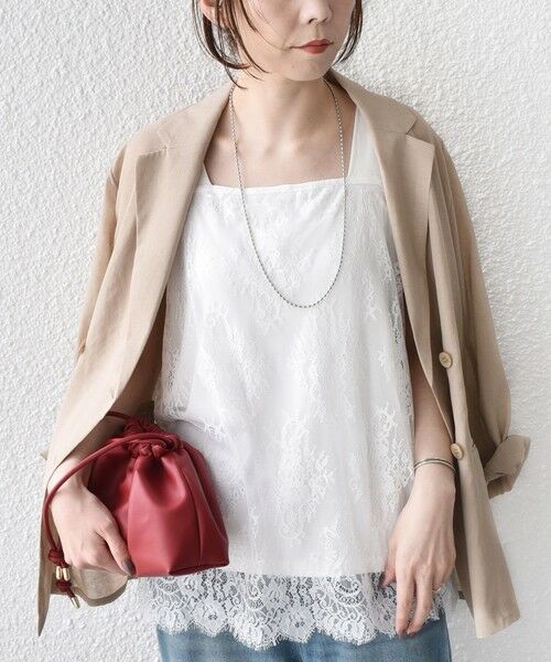 SHIPS / シップス タンクトップ | 《一部追加・新色予約》SHIPS Colors:〈手洗い可能〉オーバー レース タンクトップ◆ | 詳細22