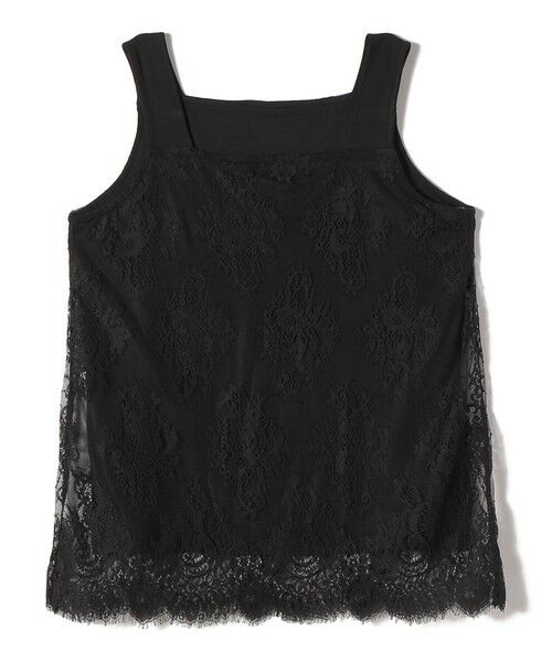 SHIPS / シップス タンクトップ | SHIPS Colors:〈手洗い可能〉オーバー レース タンクトップ（ブラック）