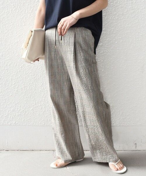 SHIPS / シップス その他パンツ | 《予約》SHIPS Colors:〈手洗い可能〉バンピー スラブ チェック イージーパンツ◆（ブラウン）