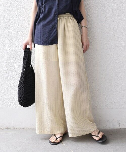 SHIPS / シップス その他パンツ | 《予約》SHIPS Colors:〈手洗い可能〉ナイロンレーヨン ストライプ イージーパンツ◆（ナチュラル）