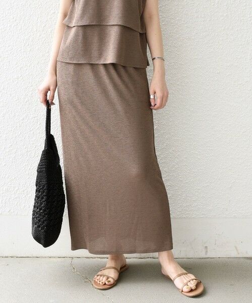 SHIPS / シップス ロング・マキシ丈スカート | 《予約》SHIPS Colors:〈手洗い可能〉リネンライク ミラノ タイトスカート◆ | 詳細12
