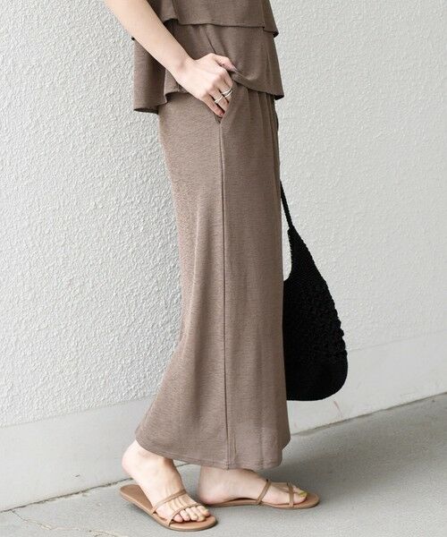 SHIPS / シップス ロング・マキシ丈スカート | 《予約》SHIPS Colors:〈手洗い可能〉リネンライク ミラノ タイトスカート◆ | 詳細13