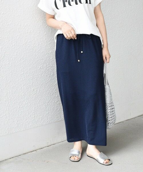 SHIPS / シップス ロング・マキシ丈スカート | 《予約》SHIPS Colors:〈手洗い可能〉リネンライク ミラノ タイトスカート◆ | 詳細24