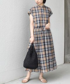 SHIPS / シップス ロング・マキシ丈ワンピース | 《予約》SHIPS Colors:〈手洗い可能〉マドラス チェック レイヤード ライク ワンピース◆