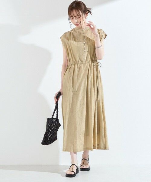 SHIPS / シップス ロング・マキシ丈ワンピース | SHIPS Colors:〈手洗い可能〉コットン キュプラ ギャザー ワンピース◇ | 詳細5