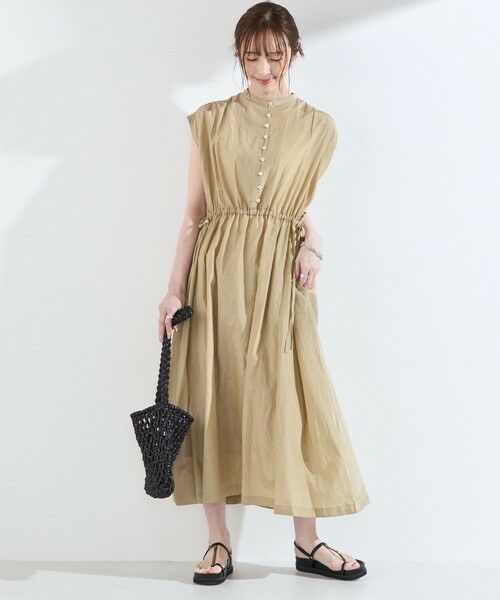 SHIPS / シップス ロング・マキシ丈ワンピース | SHIPS Colors:〈手洗い可能〉コットン キュプラ ギャザー ワンピース◇ | 詳細7