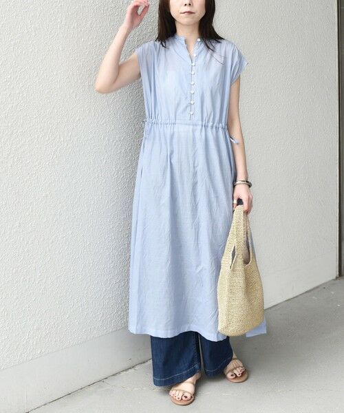 SHIPS / シップス ロング・マキシ丈ワンピース | 《予約》SHIPS Colors:〈手洗い可能〉コットン キュプラ ギャザー ワンピース◆ | 詳細16