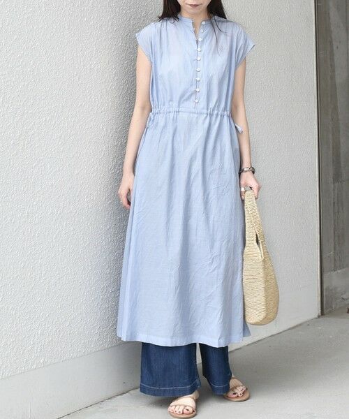 SHIPS / シップス ロング・マキシ丈ワンピース | 《予約》SHIPS Colors:〈手洗い可能〉コットン キュプラ ギャザー ワンピース◆ | 詳細18