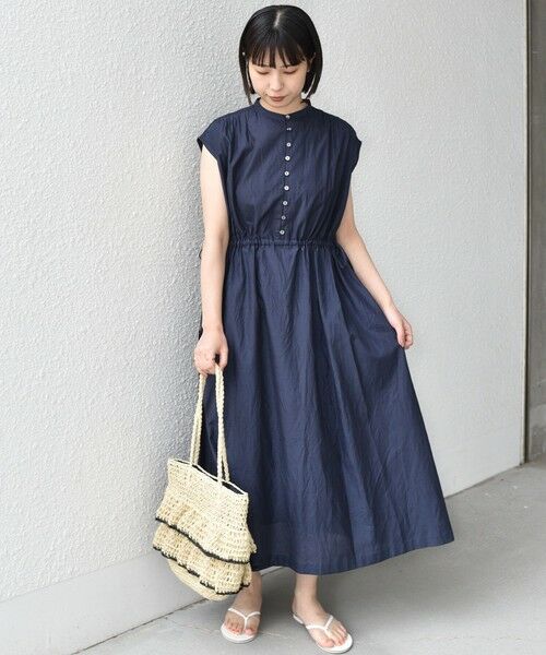 SHIPS / シップス ロング・マキシ丈ワンピース | 《予約》SHIPS Colors:〈手洗い可能〉コットン キュプラ ギャザー ワンピース◆ | 詳細28