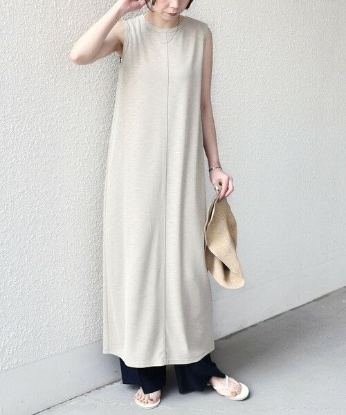SHIPS / シップス ロング・マキシ丈ワンピース | 《予約》SHIPS Colors:〈手洗い可能〉ソフト 梨地 タンク ワンピース◆ | 詳細14