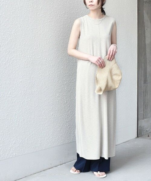 SHIPS / シップス ロング・マキシ丈ワンピース | 《予約》SHIPS Colors:〈手洗い可能〉ソフト 梨地 タンク ワンピース◆ | 詳細16