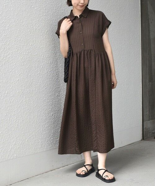 SHIPS / シップス ロング・マキシ丈ワンピース | 《予約》SHIPS Colors:〈手洗い可能〉ナイロンレーヨン ストライプ シャツ ワンピース◆ | 詳細19